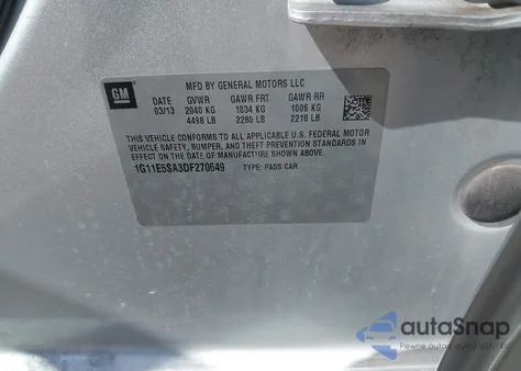 2013 Chevrolet Malibu 2Lt z USA, uszkodzony, nr VIN 1G11E5SA3DF270649